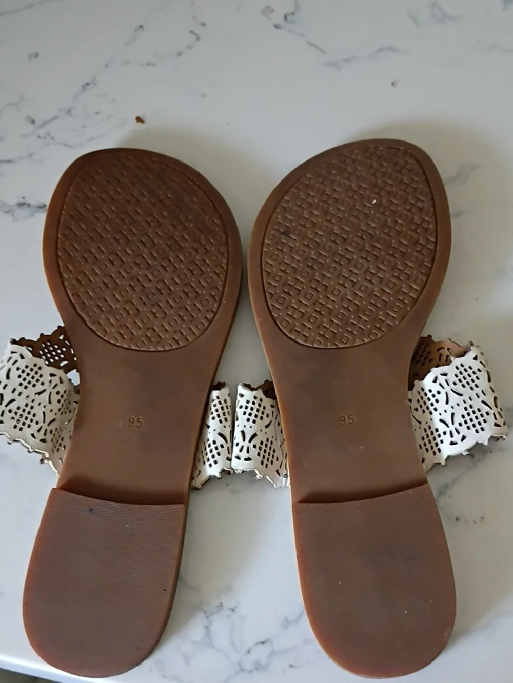Tory Burch Women’s White Laser-Cut Thong Sandals